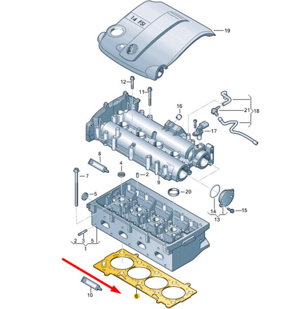 NEW VOLKSWAGEN CC CYLINDER HEAD METAL GASKET 03C103383AH ORIGINAL - Image 3