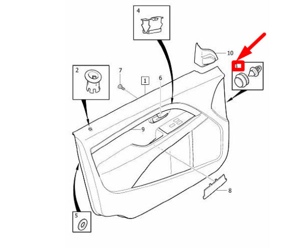 Volvo S60 MK2 front door trim clip 1376567 NEW ORIGINAL - Image 3