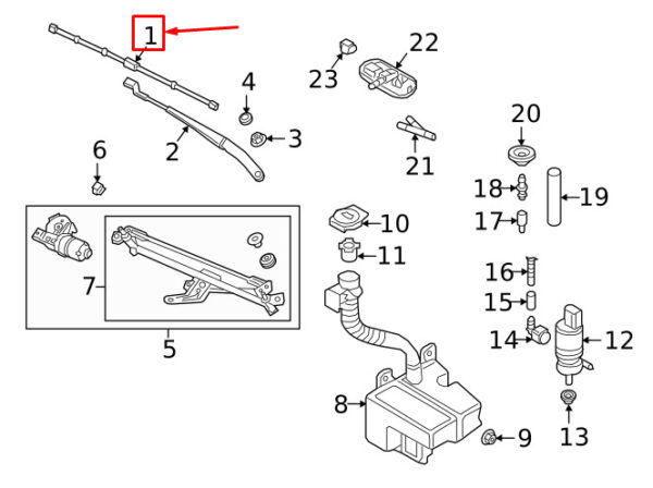 NEW VW JETTA MK7 FRONT RIGHT WIPER WINDSHIELD WIPER ARM 17B955426A 03C ORIGINAL - Image 3