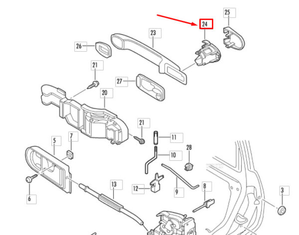 NEW OEM VW PASSAT B5.5 REAR EXTERIOR DOOR HANDLE COVER 1K4839167 GENUINE - Image 3