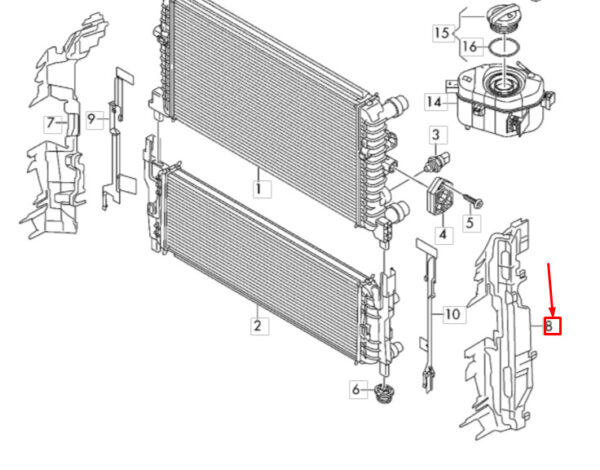NEW OEM VOLKSWAGEN UP RADIATOR LEFT AIR GUIDE 1S0121283F GENUINE - Image 3