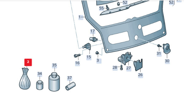 NEW VOLKSWAGEN E-UP REAR TAILGATE BOOTLID ATTACHMENT KIT 1S0898617 ORIGINAL - Image 3
