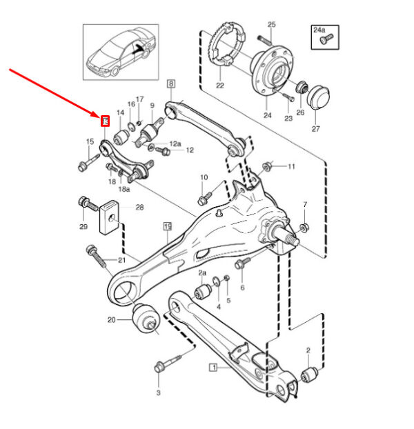 Volvo V40 MK1 rear arm rear arm 30620785 NEW REAL - Image 3