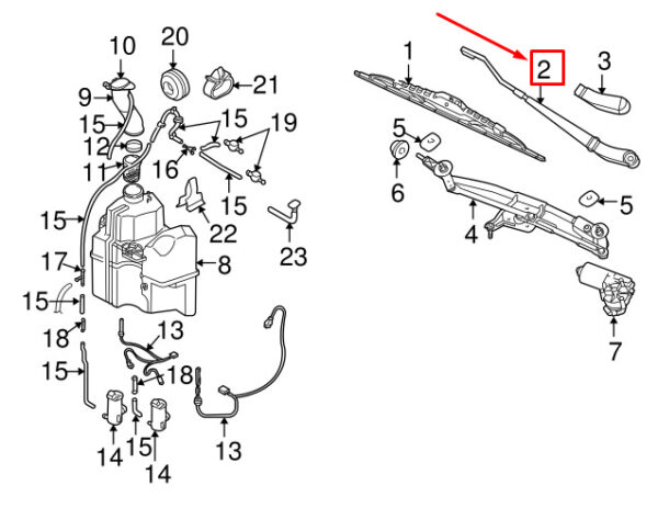 NEW VOLVO XC70 P2 RIGHT WINDSCREEN WIPER ARM LHD 30655615 - Image 3