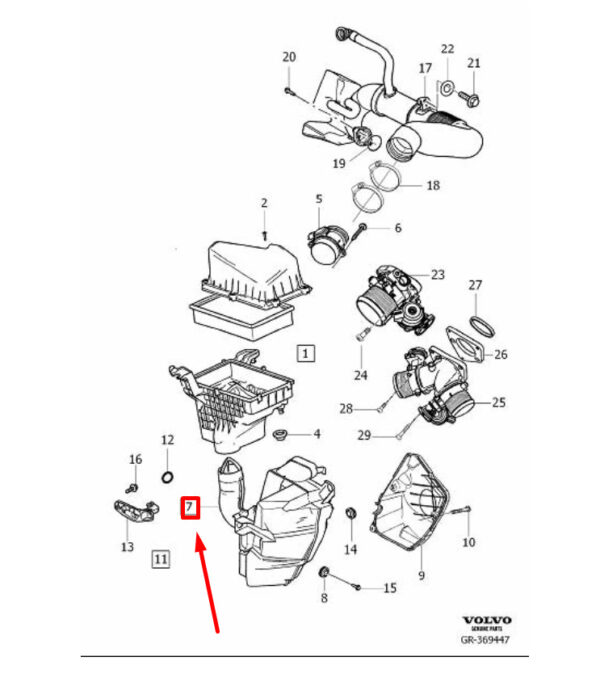 VOLVO S40 MK2 ENGINE AIR INTAKE RESONATOR 30740998 NEW GENUINE