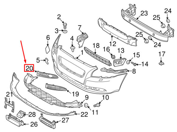 VOLVO S40 MK2 FRONT LEFT FOG LIGHT COVER TRIM PANEL 30744919 NEW GENUINE - Image 3