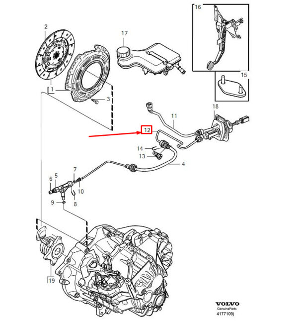 Volvo V40 Hatchback Clutch Line 30759394 NEW GENUINE - Image 3