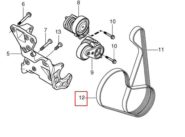 Volvo V50 MK1 Alternator Serpentine Belt 30777530 NEW REAL - Image 3