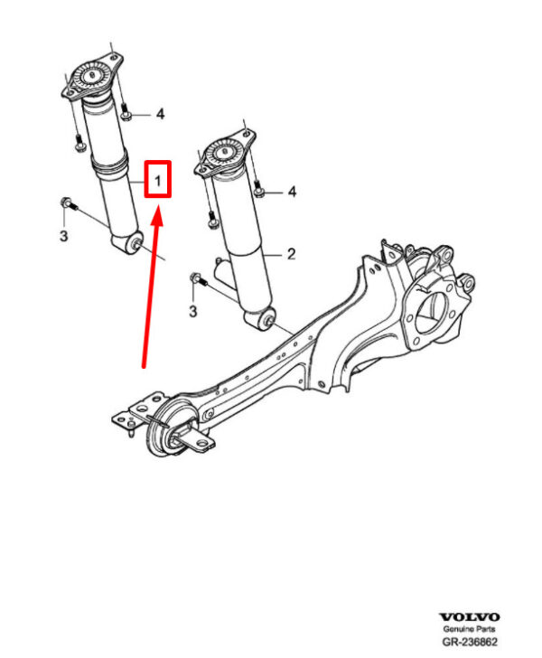 VOLVO S60 MK2 REAR LEFT SHOCK ABSORBER 31262173 NEW GENUINE - Image 3