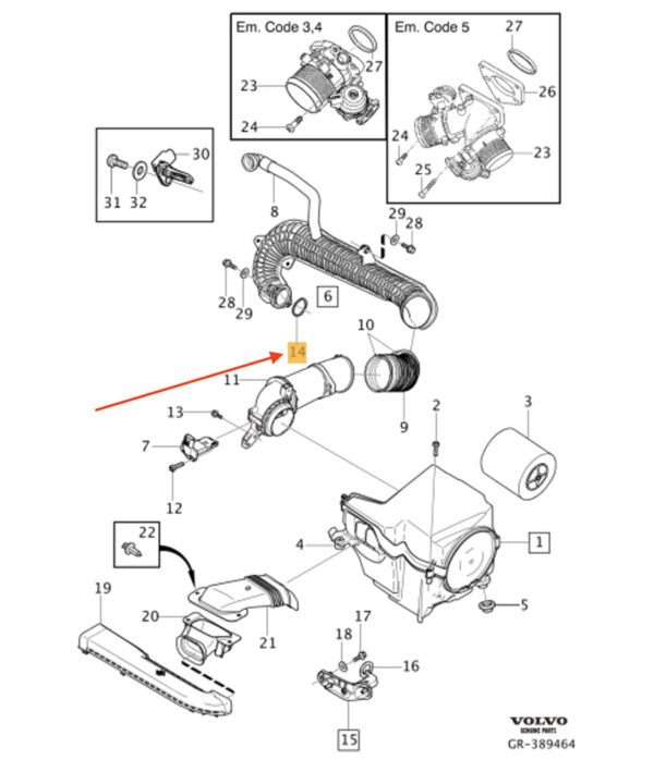 Volvo C30 Turbocharger Inlet Seal 31274163 NEW GENUINE - Image 6