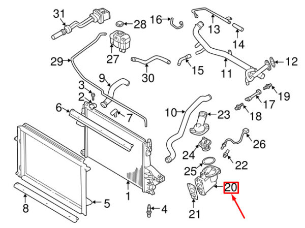 VOLVO V70 MK2 THERMOSTAT KIT 31293698 NEW GENUINE - Image 3