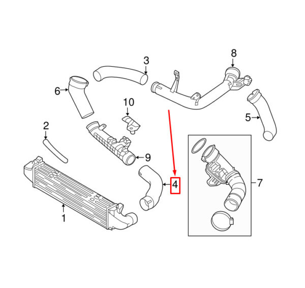 Volvo S60 MK2 Intercooler Left Hose Tube 31338553 NEW REAL - Image 3