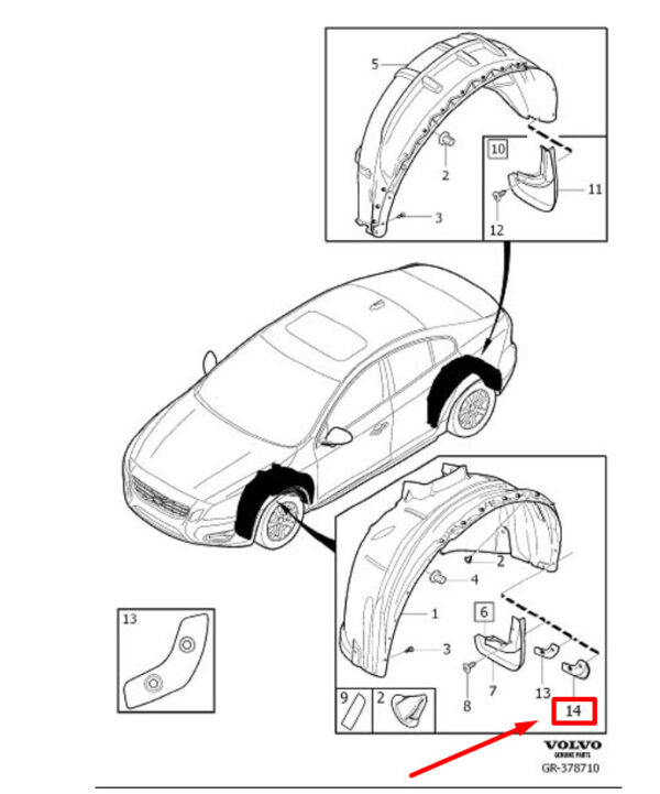 Volvo V60 MK1 Front Left Fender 31353520 NEW REAL - Image 3