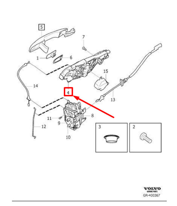 Volvo S90 MK2 Rear Left Door Interior Handle Frame 31378254 NEW GENUINE - Image 3
