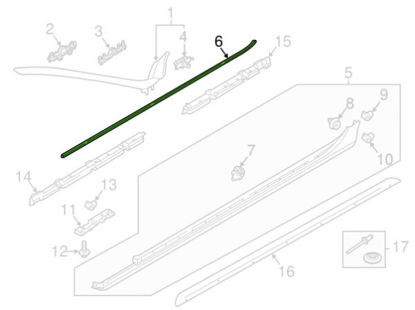 Volvo V90 II Rocker Panel Molding Seal 31386151 2021 NEW GENUINE - Image 6