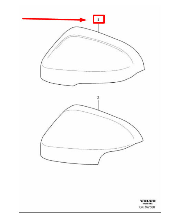 VOLVO S60 MK2 FRONT LEFT DOOR MIRROR FRAME 31399362 NEW GENUINE - Image 3