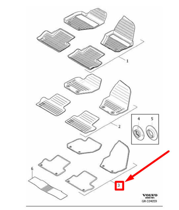 Volvo XC60 MK1 Floor Mat Set 31426035 NEW GENUINE - Image 6