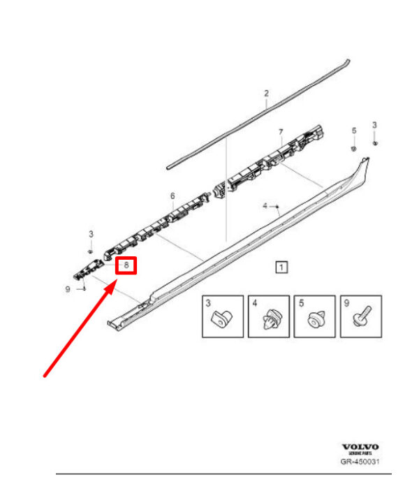 VOLVO S60 MK2 FRONT LEFT SILL TRIM 31448916 NEW GENUINE - Image 3