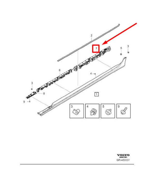 VOLVO S60 MK2 REAR LEFT SILL STRIP 31448920 NEW GENUINE - Image 3