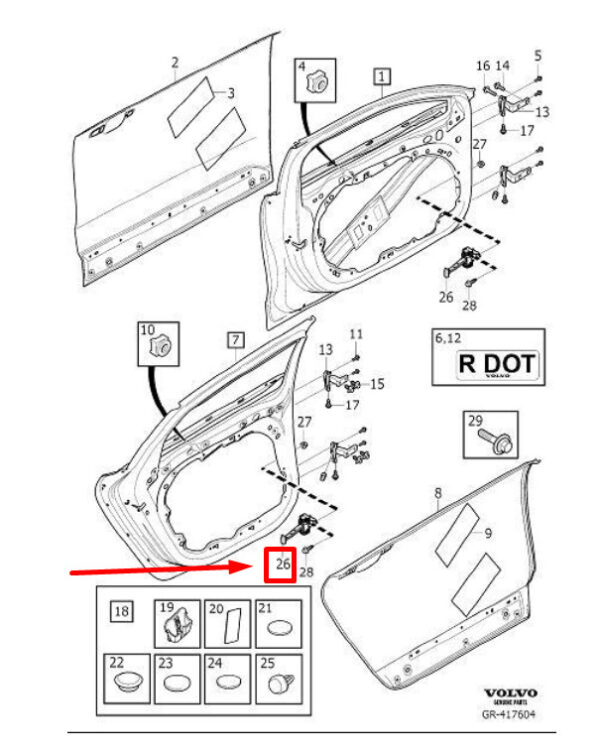 VOLVO S90 MK2 FRONT DOOR CHECK 31689103 NEW GENUINE - Image 6
