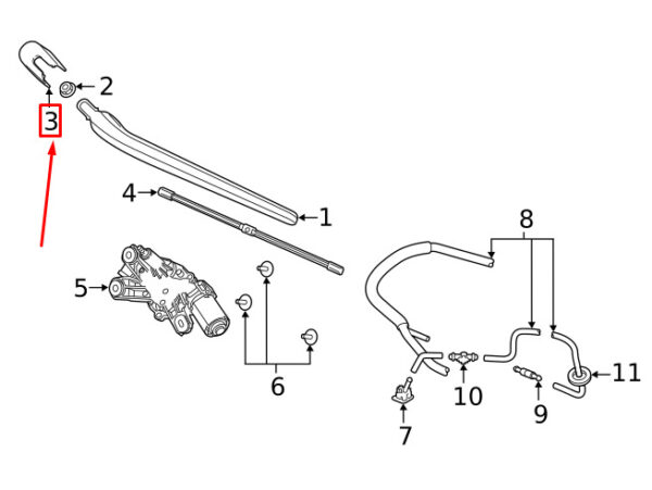 Volvo XC40 Rear Window Wiper Arm Cover 31699909 NEW GENUINE - Image 6