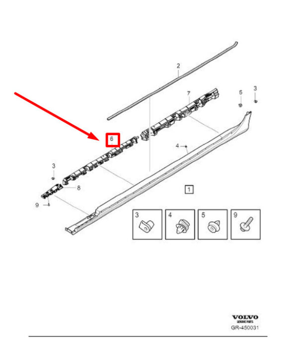 VOLVO S60 MK2 FRONT LEFT SILL TRIM 32262698 NEW GENUINE - Image 3
