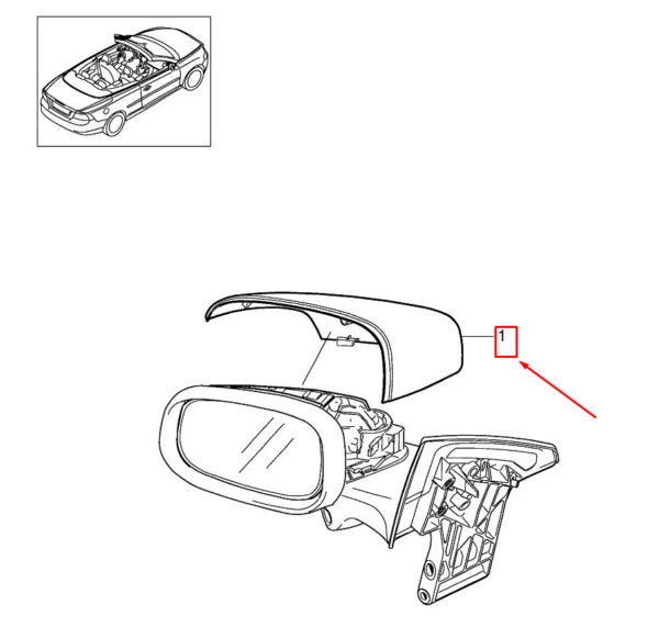 VOLVO C30 Front Right Door Mirror Cover 39853119 NEW GENUINE - Image 3