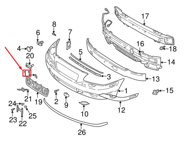 Volvo S80 MK1 Front Bumper Towing Eye Cover 39981741 NEW REAL - Image 3