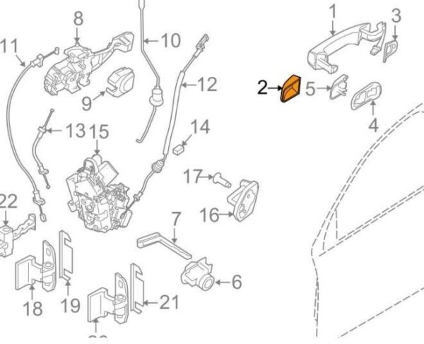 Volvo XC70 MK2 External Door Lock Cylinder Handle Cover G