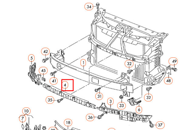NEW VOLKSWAGEN PHAETON 3D FRONT BUMPER CENTER GUIDE 3D0807192C OEM - Image 3