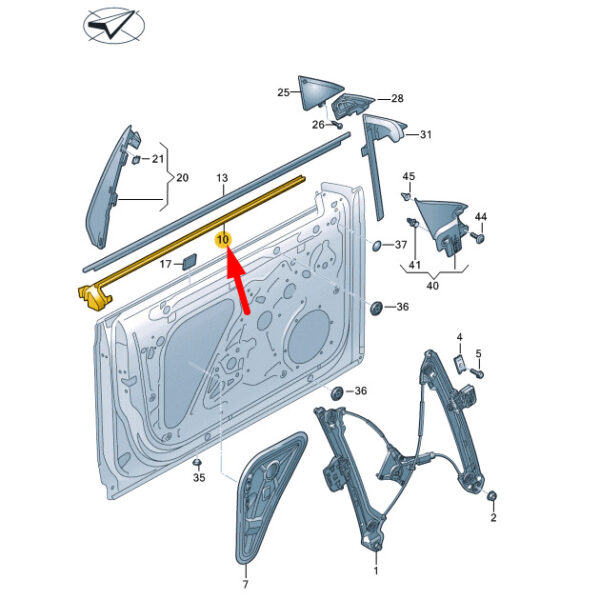NEW VW ARTEON 3H7 FRONT RIGHT DOOR WINDOW INNER APERTURE SEAL 3G8837480G - Image 3