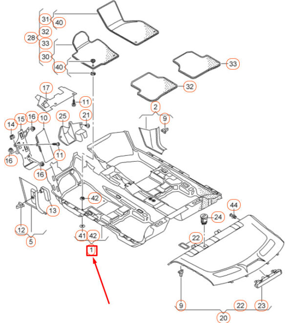 NEW VOLKSWAGEN PASSAT B8 LOWER FLOOR COVERING 561863367RRD3 ORIGINAL - Image 3