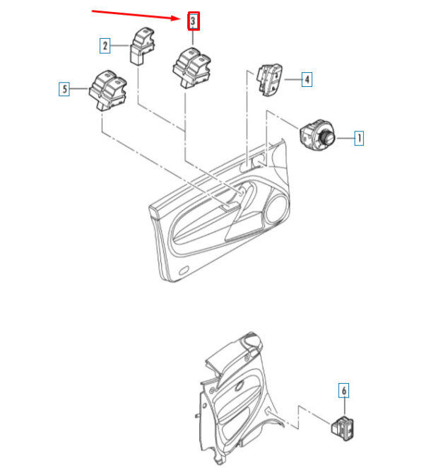NEW VW BEETLE CABRIO A5 FRONT LEFT DOOR WINDOW SWITCH LHD 5C3959857DIFZ ORIGINAL - Image 3