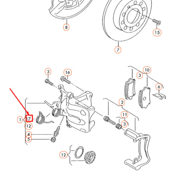 NEW OEM VW BEETLE A5 REAR LEFT SPRING BRAKE CALIPER SPRING 5K0615295 GENUINE - Image 3