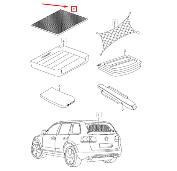 VW TOUAREG 7P Rear Plastic Trunk Liner 7P0061161 NEW - Image 3