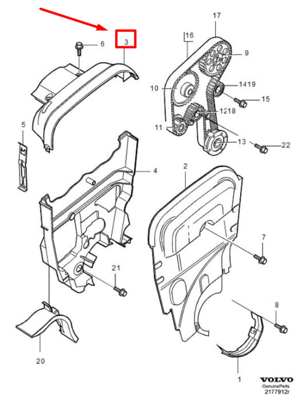 Volvo XC90 MK1 Motor Top Gear Chain Cover 8658541 NEW REAL - Image 6