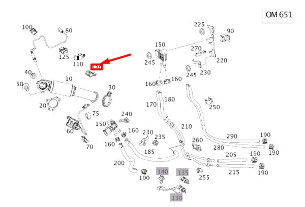 Mercedes-Benz CLA C117 Nox Sensor Line To Shield Clamp A0005462075 NEW ORIGINAL - Image 4