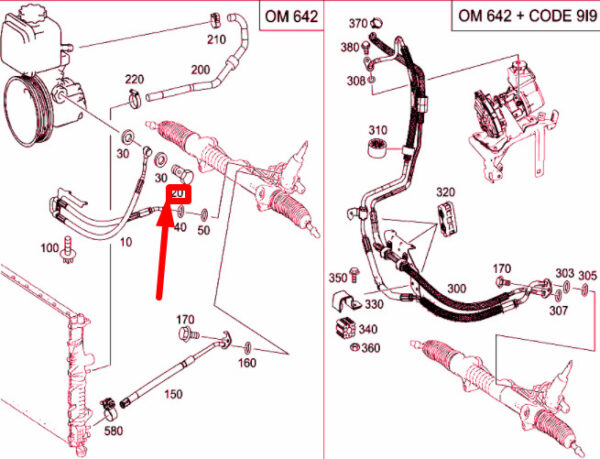 New MERCEDES-BENZ ML W164 Steering Pressure Hose Banjo Bolt A0019901263 - Image 4