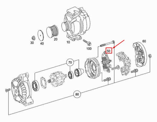 NEW MERCEDES-BENZ SLK R172 ALTERNATOR REGULATOR SWITCH A0041544006 ORIGINAL - Image 4