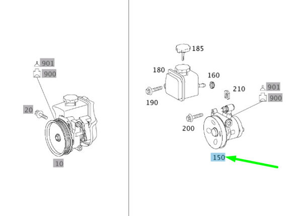 NEW MERCEDES-BENZ SLK R171 AMG POWER STEERING HYDRAULIC PUMP A0044661401 - Image 4