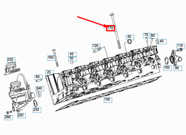 NEW MERCEDES-BENZ S W222 CYLINDER HEAD BOLT A0049904512 ORIGINAL - Image 4