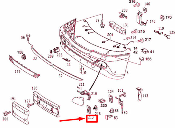 MERCEDES-BENZ ML W163 Front Bumper Foglamp Lock A0049945645 NEW ORIGINAL - Image 4