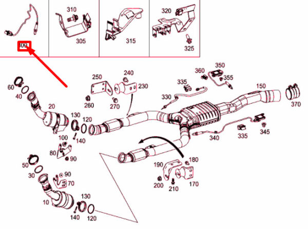NEW MERCEDES-BENZ C W205 LEFT FRONT OF CATALYST LAMBDA PROBE A0095425818 - Image 4