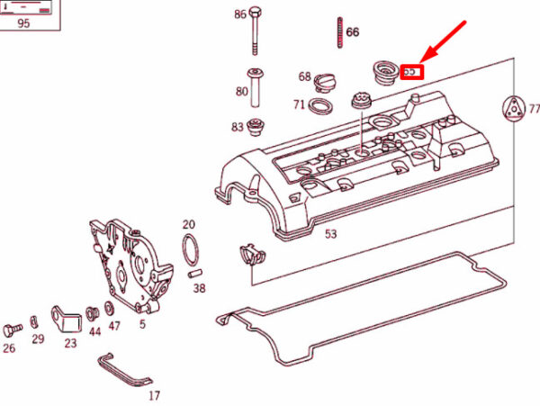 NEW MERCEDES-BENZ C W202 VALVE HOOD SEAL A1040160980 ORIGINAL - Image 4