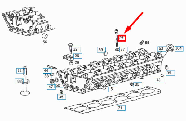 NEW MERCEDES-BENZ E W210 CYLINDER HEAD BOLT A1049900012 ORIGINAL - Image 4