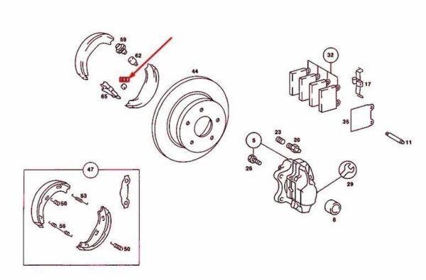 New OEM Mercedes 108 Parking Brake Pin / Parking Pin - Image 4