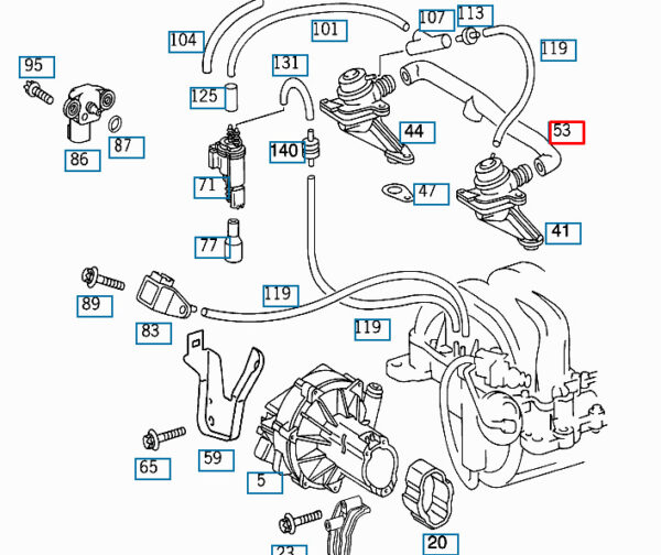 NEW MERCEDES-BENZ ML W163 ENGINE BREATHER HOSE PIPE A1122380082 ORIGINAL - Image 4