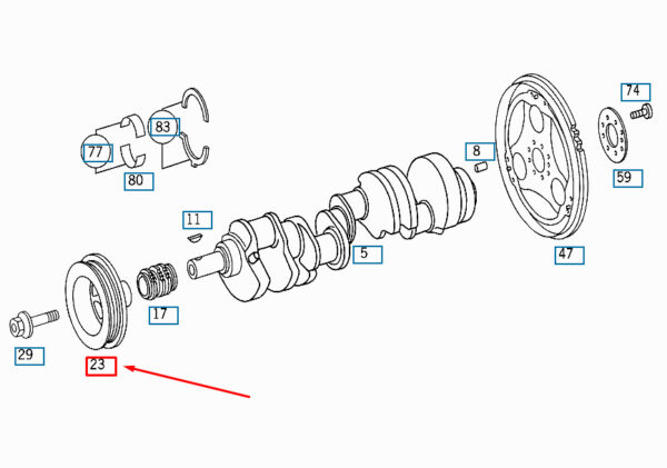 NEW MB S W220 AMG ENGINE CRANKSHAFT VIBRATION ABSORBER A1130300103 - Image 4