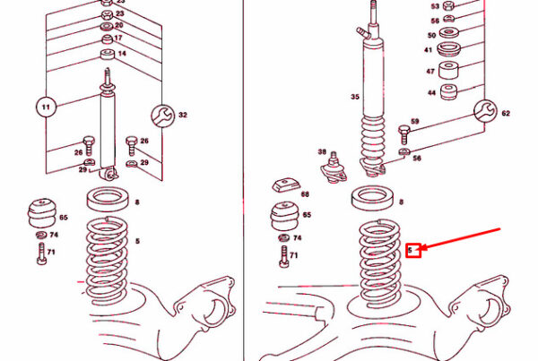 NEW MERCEDES-BENZ SALOON W123 REAR COIL SPRING A1153243804 ORIGINAL - Image 4