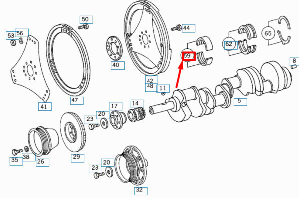 NEW MERCEDES-BENZ SL R129 CRANKSHAFT BEARING SHELL SET A1160300740 ORIGINAL - Image 4